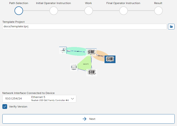 Build Network from Template interface