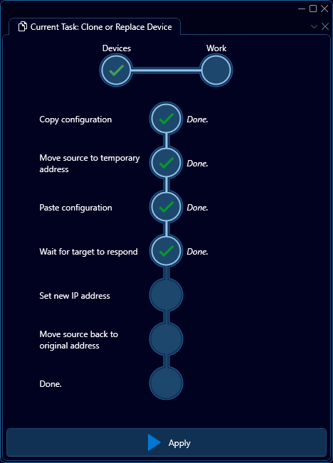Clone/Replace work interface