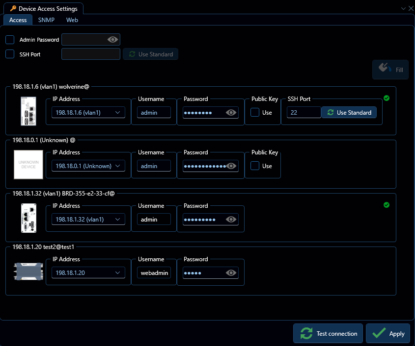 Depicted is the device access CLI settings