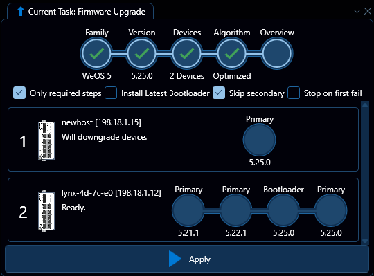 Depicted is an overview of the WeConfig firmware overview tab