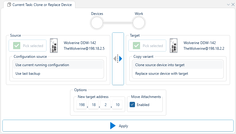 Clone/Replace interface