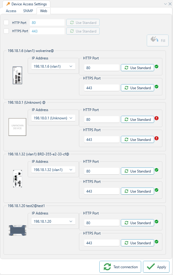 Depicted is the device access web settings