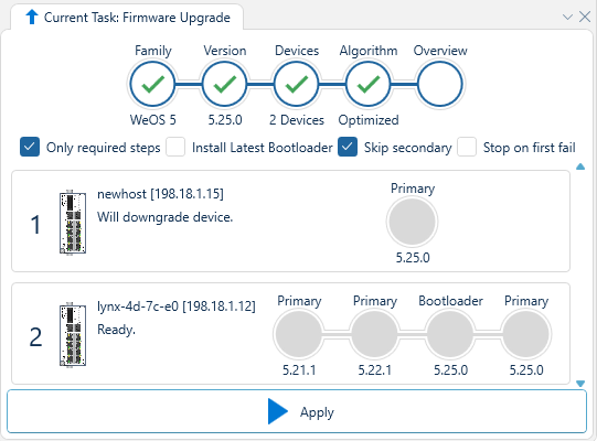 Depicted is an overview of the WeConfig firmware overview tab